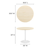 Lippa White 36" Round Faux Travertine Dining Table - Ornate Home