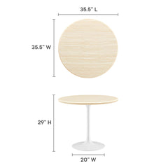 Lippa White 36" Round Faux Travertine Dining Table - Ornate Home