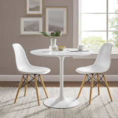 Lippa White 36" Round Wood Dining Table - Ornate Home