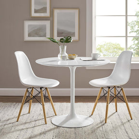 Lippa White 36" Round Wood Dining Table - Ornate Home