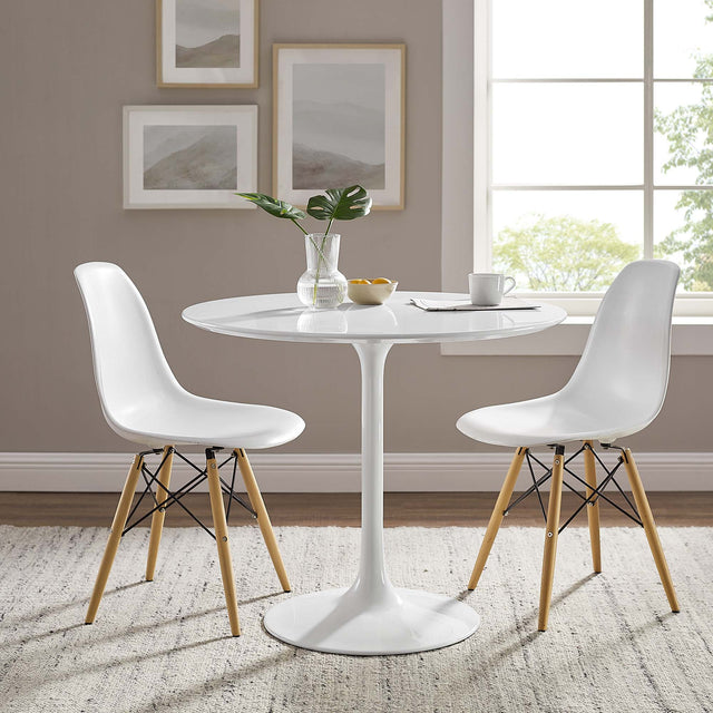 Lippa White 36" Round Wood Dining Table - Ornate Home