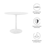 Lippa White 36" Round Wood Dining Table - Ornate Home