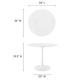 Lippa White 36" Round Wood Dining Table - Ornate Home