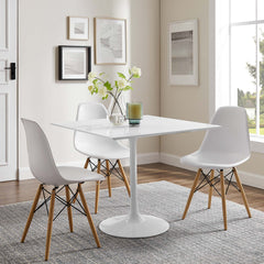 Lippa White 36" Square Wood Dining Table - Ornate Home