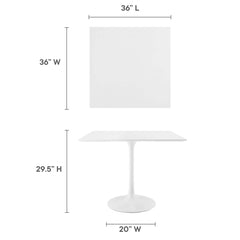 Lippa White 36" Square Wood Dining Table - Ornate Home