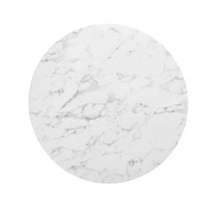 Lippa White 40" Round Faux Marble Dining Table - Ornate Home