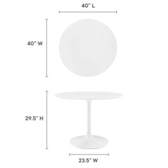 Lippa White 40" Round Wood Dining Table - Ornate Home