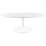 Lippa White 42" Oval Wood Coffee Table - Ornate Home