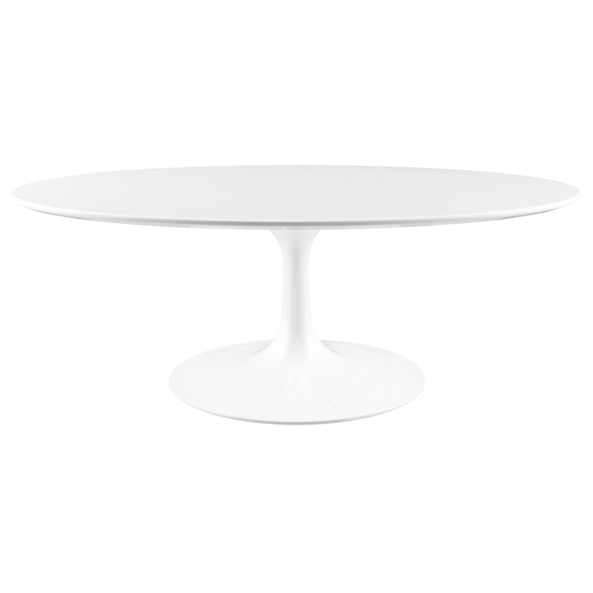 Lippa White 42" Oval Wood Coffee Table - Ornate Home