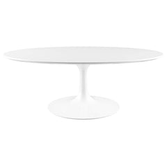 Lippa White 42" Oval Wood Coffee Table - Ornate Home
