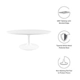 Lippa White 42" Oval Wood Coffee Table - Ornate Home