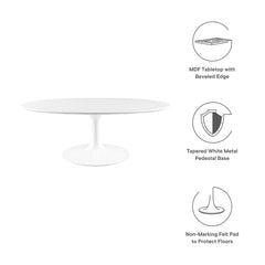 Lippa White 42" Oval Wood Coffee Table - Ornate Home