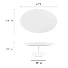 Lippa White 42" Oval Wood Coffee Table - Ornate Home