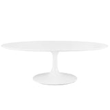 Lippa White 48" Oval-Shaped Wood Coffee Table - Ornate Home