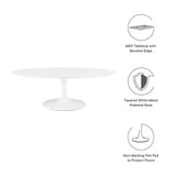 Lippa White 48" Oval-Shaped Wood Coffee Table - Ornate Home