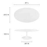 Lippa White 48" Oval-Shaped Wood Coffee Table - Ornate Home