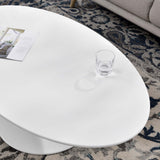 Lippa White 48" Oval-Shaped Wood Coffee Table - Ornate Home