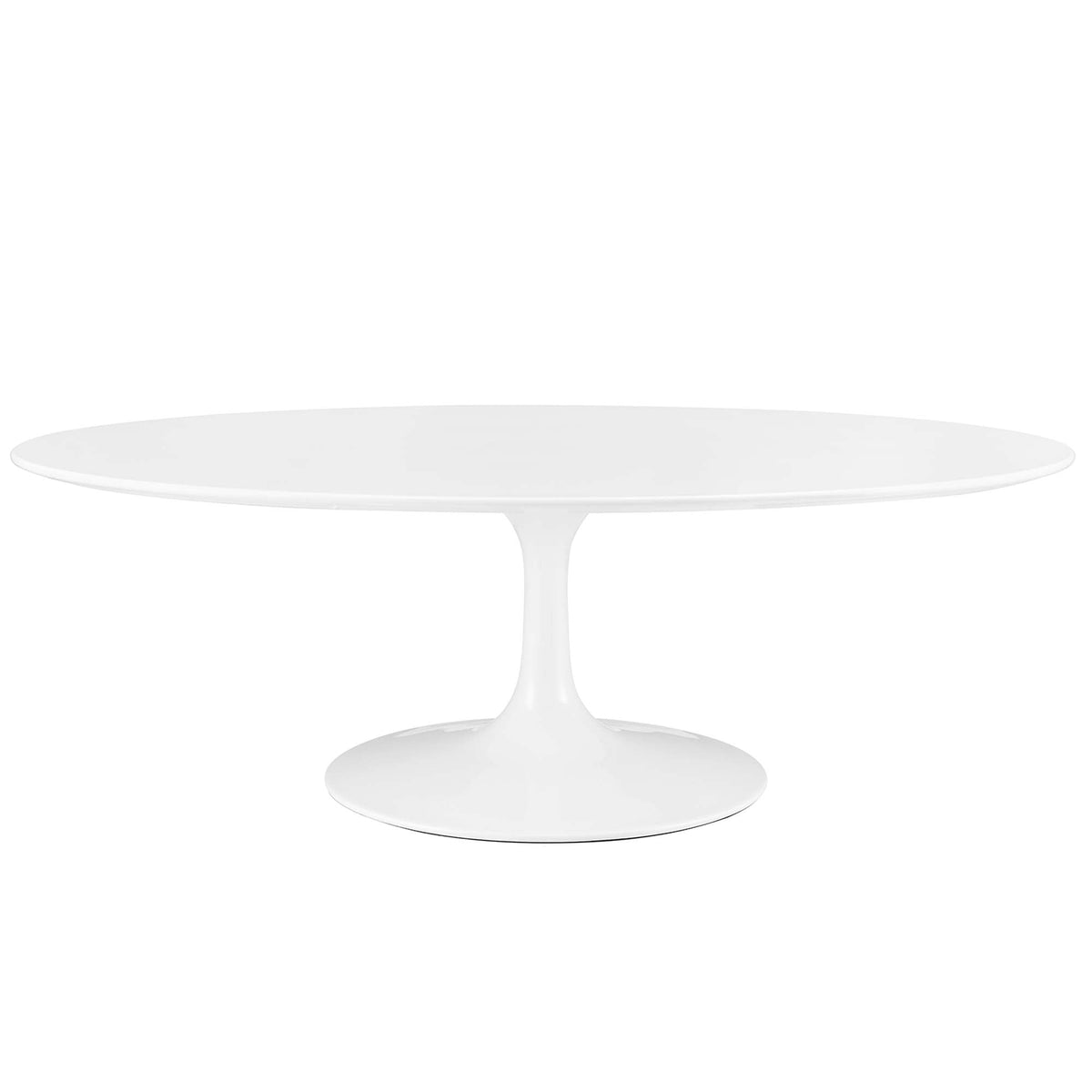 Lippa White 48" Oval-Shaped Wood Coffee Table - Ornate Home