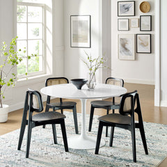 Lippa White 48" Round Wood Dining Table - Ornate Home