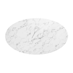 Lippa White 54" Oval Faux Marble Dining Table - Ornate Home