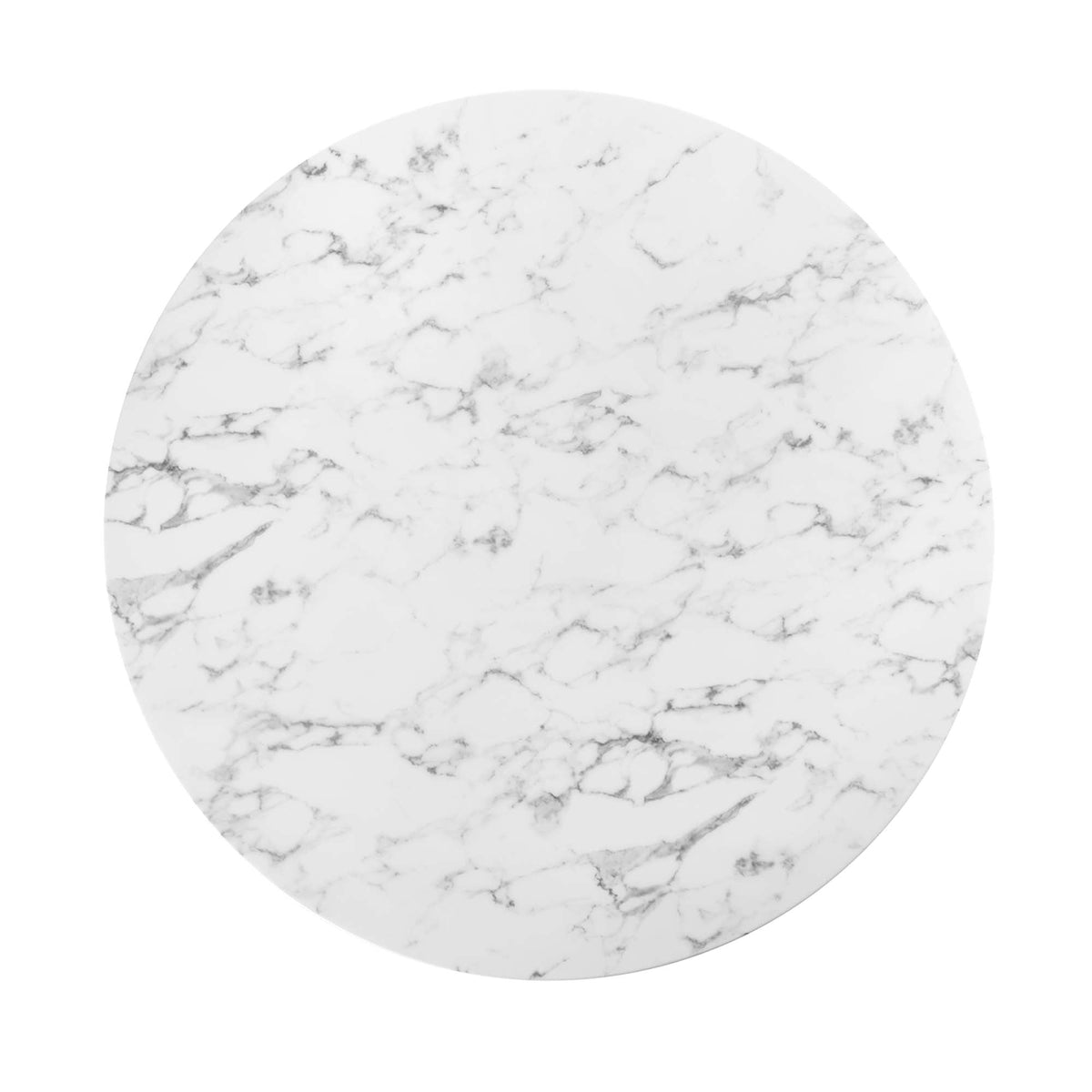 Lippa White 54" Round Faux Marble Dining Table - Ornate Home