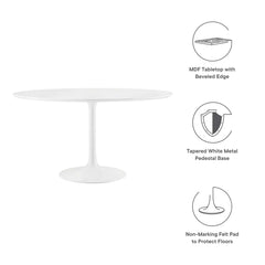 Lippa White 54" Round Wood Dining Table - Ornate Home