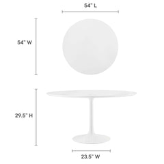 Lippa White 54" Round Wood Dining Table - Ornate Home
