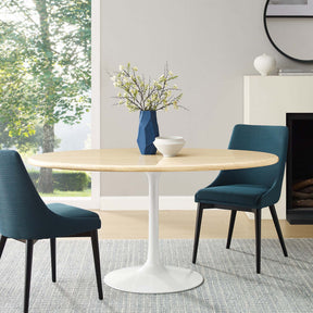 Lippa White 60" Oval Faux Travertine Dining Table - Ornate Home