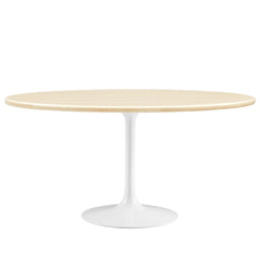 Lippa White 60" Oval Faux Travertine Dining Table - Ornate Home