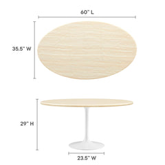 Lippa White 60" Oval Faux Travertine Dining Table - Ornate Home
