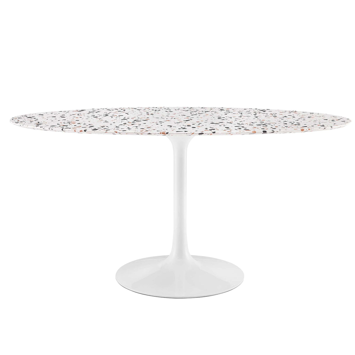 Lippa White 60" Oval Terrazzo Dining Table - Ornate Home