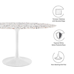 Lippa White 60" Oval Terrazzo Dining Table - Ornate Home