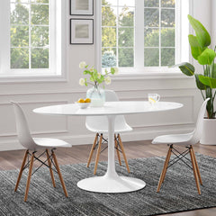 Lippa White 60" Oval Wood Dining Table - Ornate Home