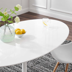 Lippa White 60" Oval Wood Dining Table - Ornate Home
