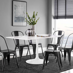 Lippa White 60" Rectangle Wood Dining Table - Ornate Home