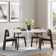 Lippa White 60" Round Wood Dining Table - Ornate Home