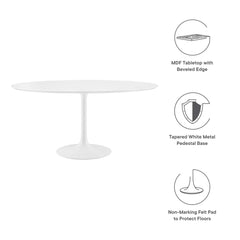 Lippa White 60" Round Wood Dining Table - Ornate Home