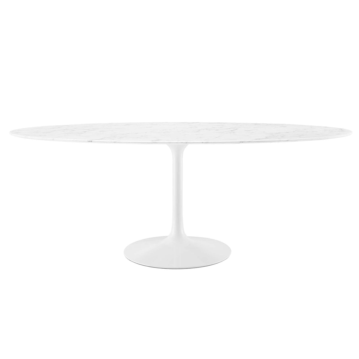 Lippa White 78" Oval Faux Marble Dining Table - Ornate Home