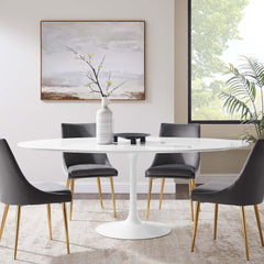 Lippa White 78" Oval Wood Dining Table - Ornate Home