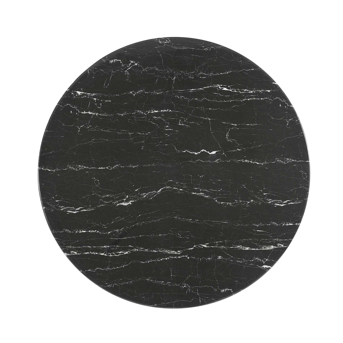 Lippa White/Black 40" Round Faux Marble Dining Table - Ornate Home