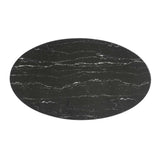 Lippa White/Black 54" Oval Faux Marble Dining Table - Ornate Home