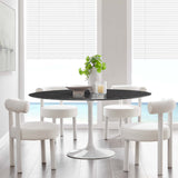 Lippa White/Black 60" Round Faux Marble Dining Table - Ornate Home
