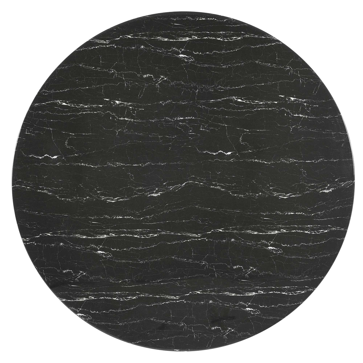 Lippa White/Black 60" Round Faux Marble Dining Table - Ornate Home