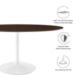 Lippa White/Cherry 60" Oval Cherry Walnut Wood Dining Table - Ornate Home