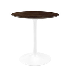 Lippa White/Cherry Walnut 28" Round Wood Dining Table - Ornate Home