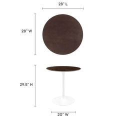 Lippa White/Cherry Walnut 28" Round Wood Dining Table - Ornate Home