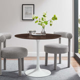 Lippa White/Cherry Walnut 36" Round Wood Dining Table - Ornate Home