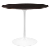 Lippa White/Cherry Walnut 36" Round Wood Dining Table - Ornate Home