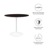 Lippa White/Cherry Walnut 36" Round Wood Dining Table - Ornate Home