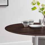 Lippa White/Cherry Walnut 36" Round Wood Dining Table - Ornate Home
